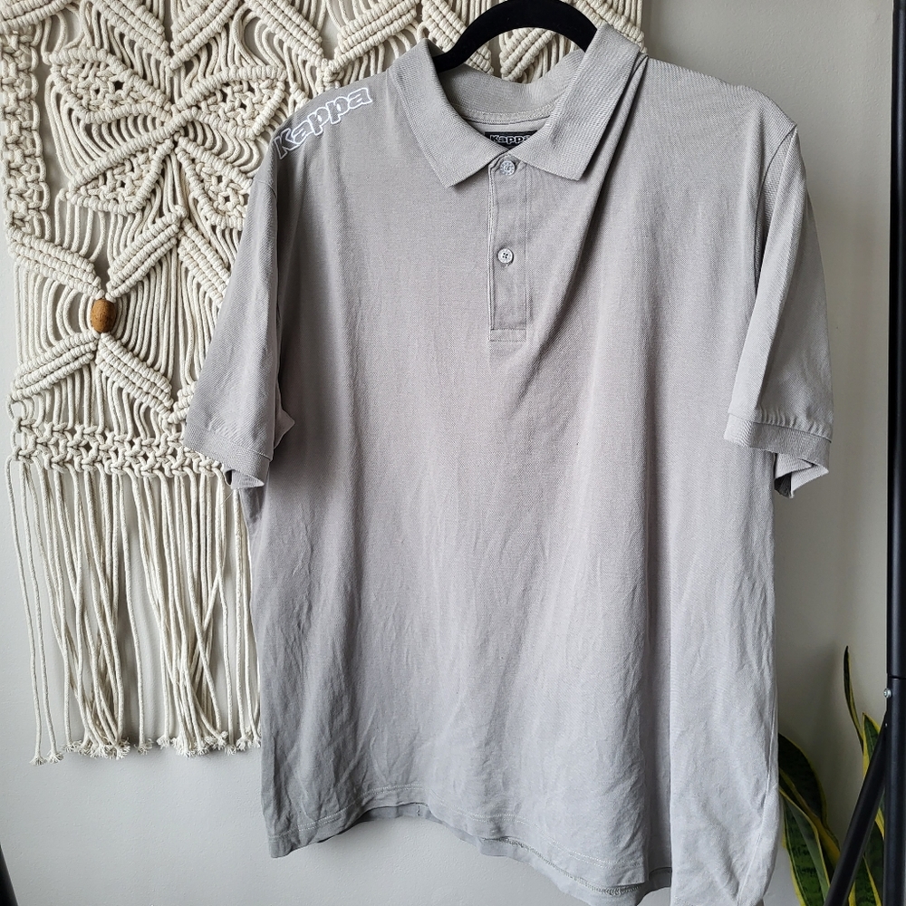 Kappa grey short-sleeved polo shirt. Size XL